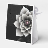 Tijdloze Elegantie: Black & Silver Blossom Wedding Bedankdoosjes (Achterkant)