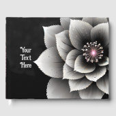 Tijdloze Elegantie: Black & Silver Blossom Wedding Gastenboek (Voorkant)