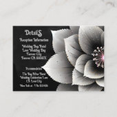 Tijdloze Elegantie: Black & Silver Blossom Wedding Informatiekaartje (Voorkant)