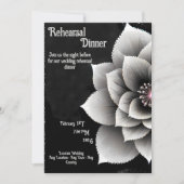 Tijdloze Elegantie: Black & Silver Blossom Wedding Kaart (Voorkant)