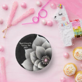 Tijdloze Elegantie: Black & Silver Blossom Wedding Papieren Kommen (Feest)