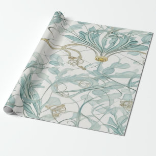 Tijdloze Elegantie: blauw en beige Cadeaupapier