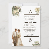 Tijdloze elegantie |  bloemenrustieke bruiloft kaart (Voorkant)