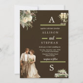 Tijdloze elegantie | bloemenrustieke bruiloft kaart (Voorkant)