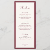 Tijdloze Elegantie Bruiloft Menu (Voorkant)
