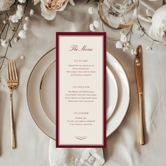 Tijdloze Elegantie Bruiloft Menu