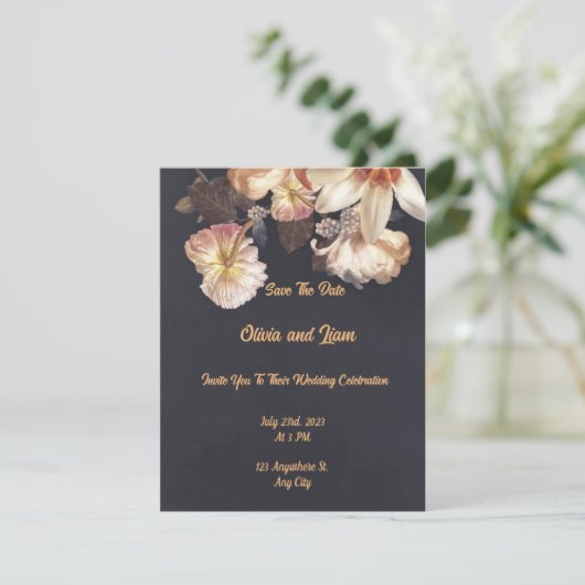 Tijdloze Elegantie Bruiloft Platte Kaart (Staand voorkant)