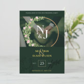 Tijdloze elegantie: de bloemenbruiloft uitnodiging (Staand voorkant)