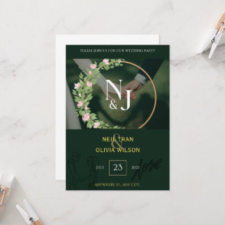 Tijdloze elegantie: de bloemenbruiloft uitnodiging