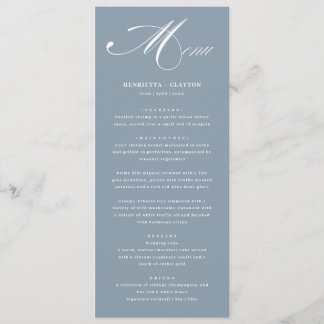 Tijdloze Elegantie Dusty Blue Wedding Menu