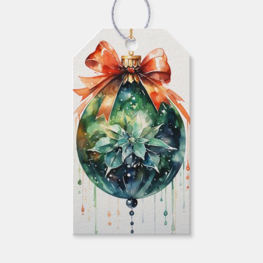 Tijdloze elegantie: een Fusion rood & groen Cadeaulabel (Voorkant)