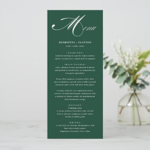 Tijdloze Elegantie Emerald Green Wedding Menu