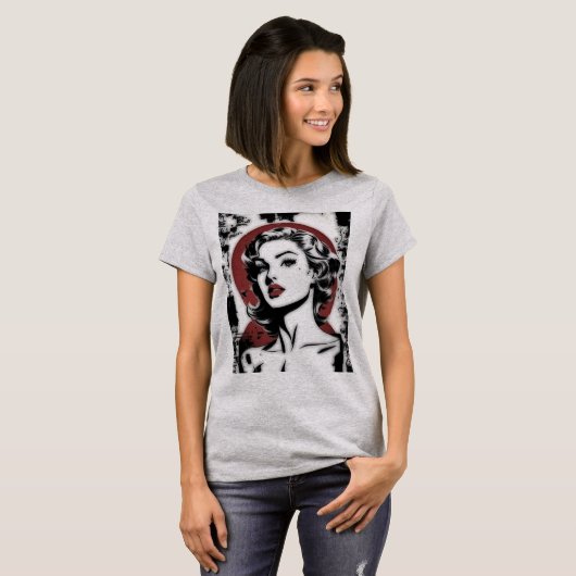 Tijdloze elegantie: film noir femme T-shirt (Voorkant volledig)