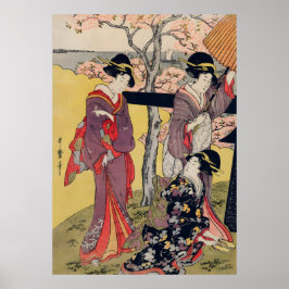 Tijdloze Elegantie Geisha Kunst uit Oud Japan Poster