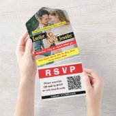 Tijdloze Elegantie gepersonaliseerde bruiloft uitn All In One Uitnodiging (Afscheurbaar)