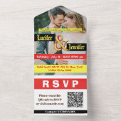 Tijdloze Elegantie gepersonaliseerde bruiloft uitn All In One Uitnodiging (Binnen)