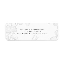 Tijdloze elegantie: Ginkgo Biloba adreslabel Etiket