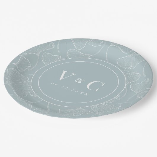 Tijdloze elegantie: Ginkgo Biloba papieren Bord (Gekanteld)