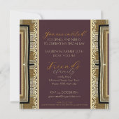 Tijdloze Elegantie Gouden Deco 80ste Verjaardagspl Kaart (Achterkant)