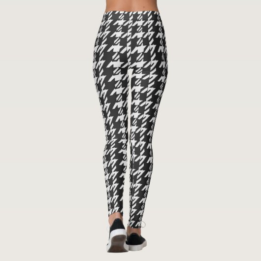Tijdloze elegantie: Houndstooth Patroon Leggings (Achterkant)