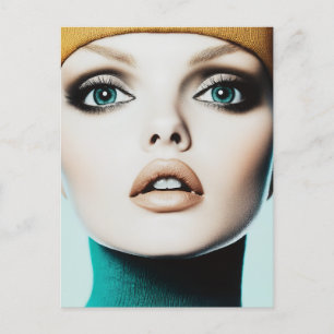 Tijdloze elegantie: iconisch modelportret uit de j briefkaart