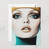 Tijdloze elegantie: iconisch modelportret uit de j briefkaart (Voorkant / Achterkant)