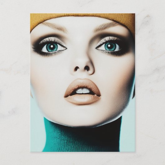 Tijdloze elegantie: iconisch modelportret uit de j briefkaart (Voorkant)