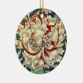 Tijdloze elegantie: kamperfoelie keramisch ornament (Rechts)