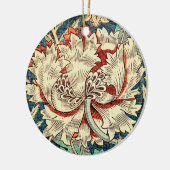 Tijdloze elegantie: kamperfoelie keramisch ornament (Links)