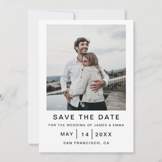 Tijdloze Elegantie: Personaliseer uw Moderne Trouw Kaart (Voorkant)