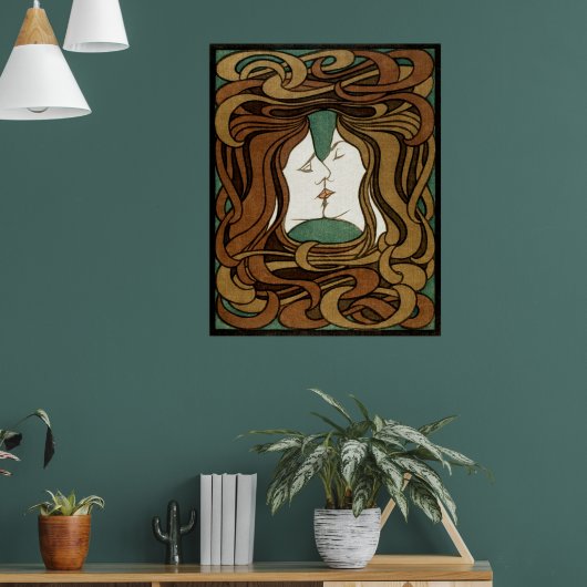 Tijdloze elegantie: Peter Behrens 'The Kiss Poster (Woonkamer 1)