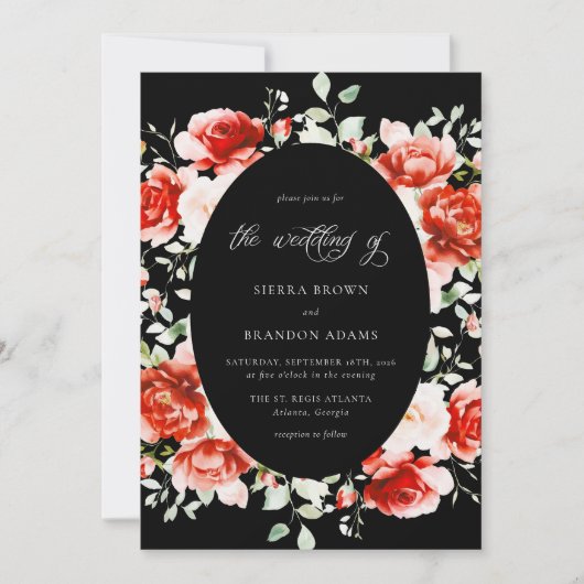 Tijdloze elegantie Romantische Roos bruiloft Kaart (Voorkant)