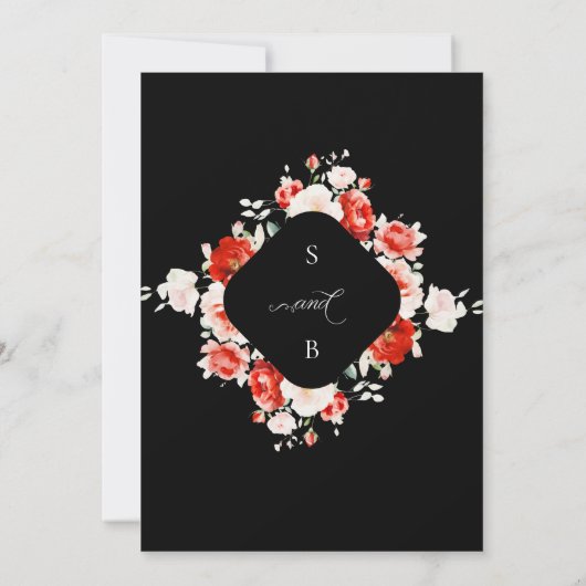 Tijdloze elegantie Romantische Roos bruiloft Kaart (Achterkant)