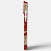 Tijdloze Elegantie Rood Beige Klassieke Stoffennaa Case-Mate iPhone Case (Achterkant / Links)