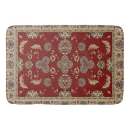 Tijdloze Elegantie Rood en Beige Classic Fabric Badmat