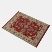 Tijdloze Elegantie Rood en Beige Classic Fabric Deurmat (Schuin)