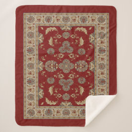 Tijdloze Elegantie Rood en Beige Classic Fabric Sherpa Deken