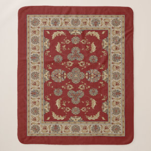 Tijdloze Elegantie Rood en Beige Classic Fabric Sherpa Deken