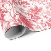 Tijdloze Elegantie: Rood en Wit Bruiloft Cadeaupapier (Rol Hoek)