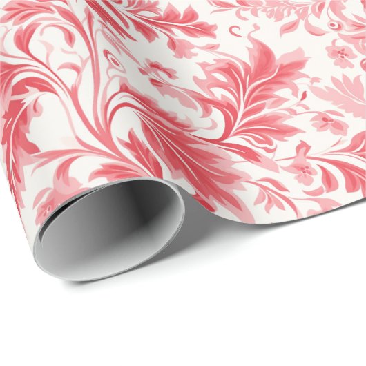 Tijdloze Elegantie: Rood en Wit Bruiloft Cadeaupapier (Rol Hoek)