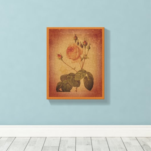 Tijdloze Elegantie Roos Canvas Afdruk (Insitu (Houten vloer))