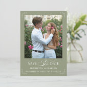 Tijdloze Elegantie Saliegroen  Save The Date (Staand voorkant)