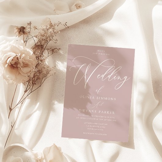 Tijdloze Elegantie: Stoffige Roze Blush Moderne br Kaart