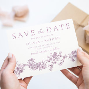 Tijdloze Elegantie: Stofrozen Roze Blozende Bloeme Save The Date