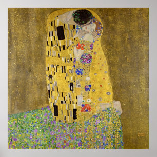 Tijdloze elegantie: 'The Kiss' van Gustav Klimt Poster