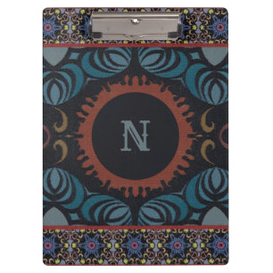 Tijdloze Elegantie Traditionele Stof Monogram Klembord