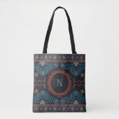 Tijdloze Elegantie Traditionele Stof Monogram Tote Bag (Voorkant)