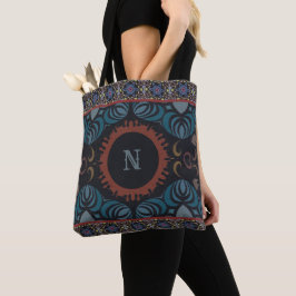 Tijdloze Elegantie Traditionele Stof Monogram Tote Bag