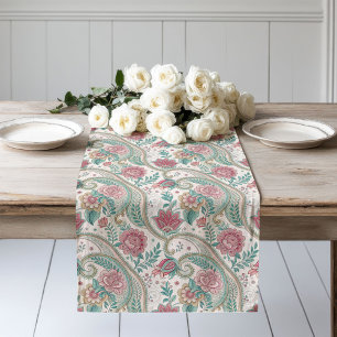 Tijdloze elegantie: Victoriaans bloemige tafel acc Lange Tafelloper