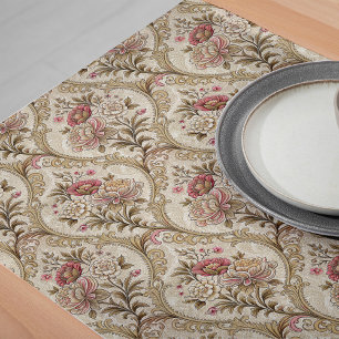 Tijdloze Elegantie Victoriaans Damask Floral Lange Tafelloper